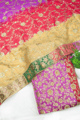 Chatapati Multicolour Pour Kimkhab Silk Banarasi Gharara
