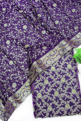 New Dark Purple Fancy Stone Kimkhab Silk Banarasi Gharara