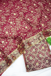 Heavy Jaal Design Dark Maroon Kimkhab Silk Banarasi Gharara