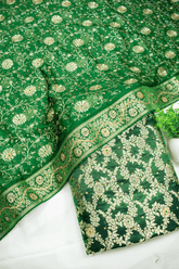 Dark Green Kimkhab Silk Banarasi Gharara With Fancy Duppata