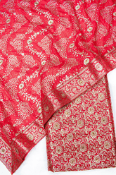 Special Red Fancy Stone Gharara With Designer Lehirya Duppata