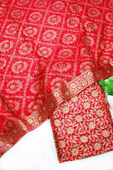 New Trending Jaal Design Red Stone Banarasi Kimkhab Silk Gharara