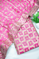 New Light Pink Kimkhab Silk Banarasi Gharara With Fancy Duppata
