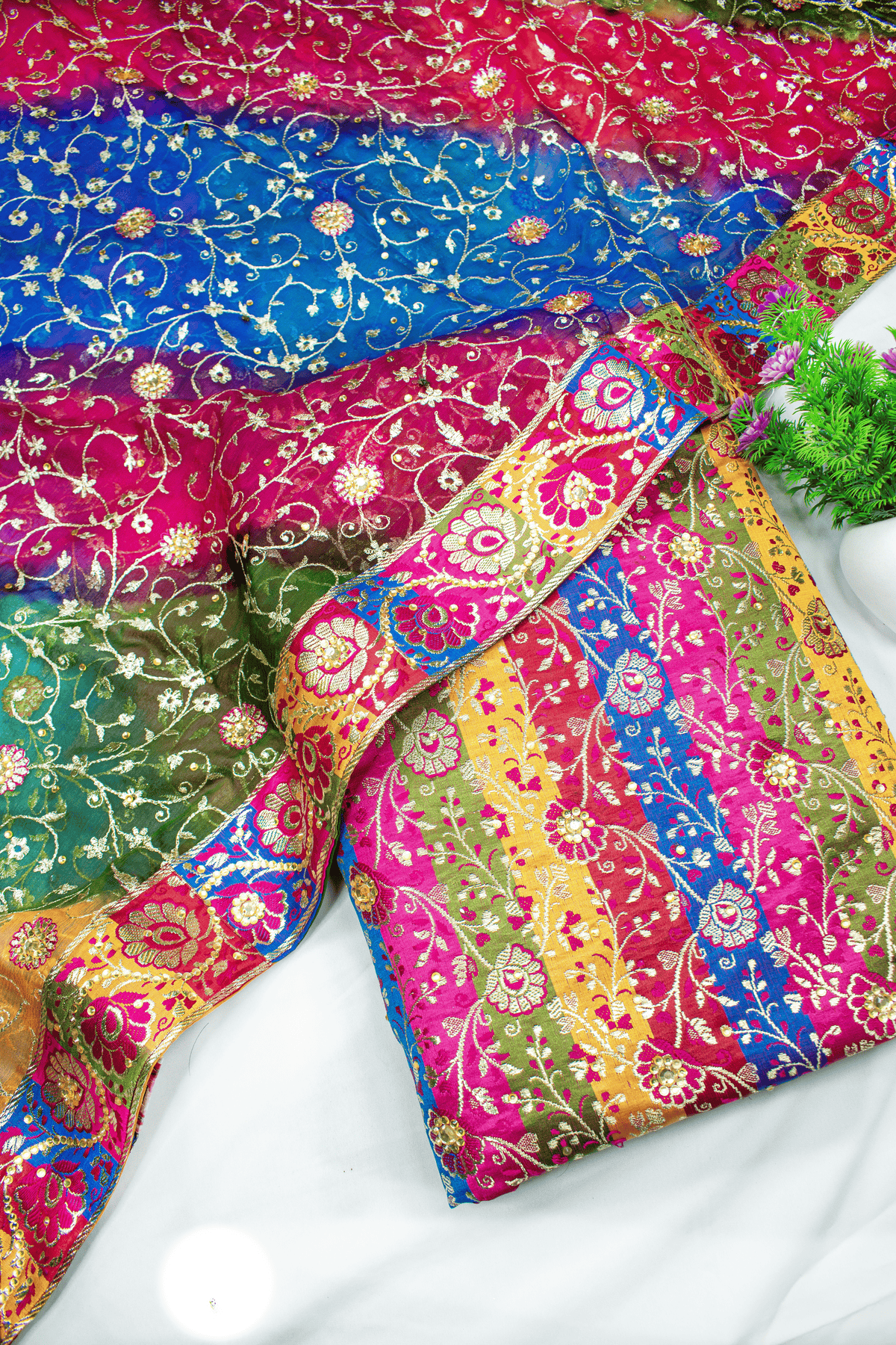 Trending Multicolour Stone Kimkhab Silk Banarasi Gharara