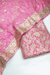 New Light Pink Kimkhab Silk Banarasi Gharara With Lehirya Duppata