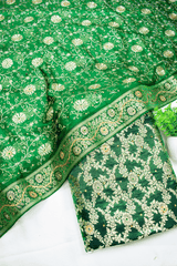 Dark Green Kimkhab Silk Banarasi Gharara With Fancy Duppata