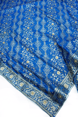 Fancy Lehirya Duppata Blue Stone Kimkhab Silk Banarasi Gharara Gharara