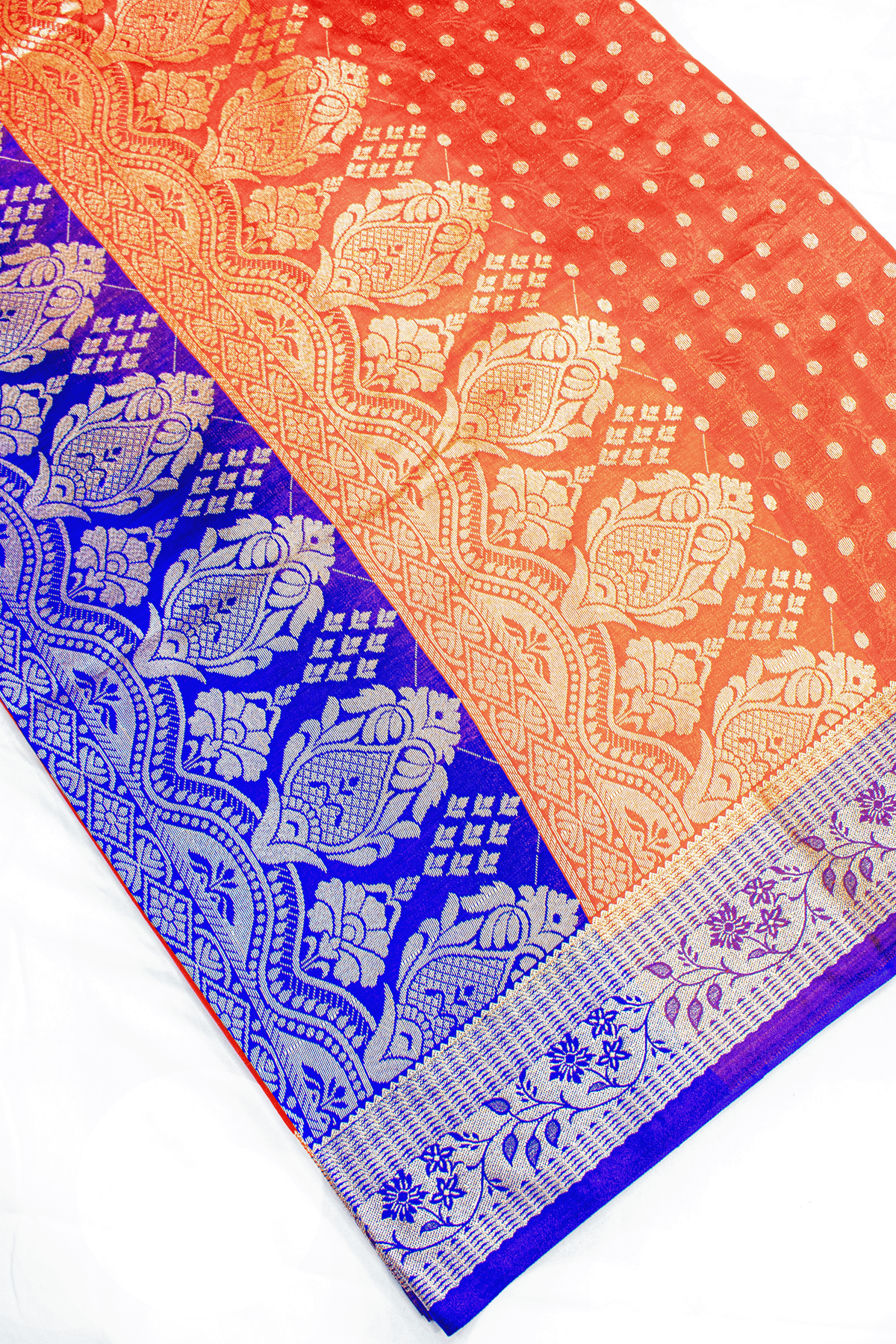 Designer Kanchipuram Pour Silk Contrast Palu Banarasi Saree