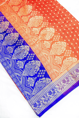 Designer Kanchipuram Pour Silk Contrast Palu Banarasi Saree