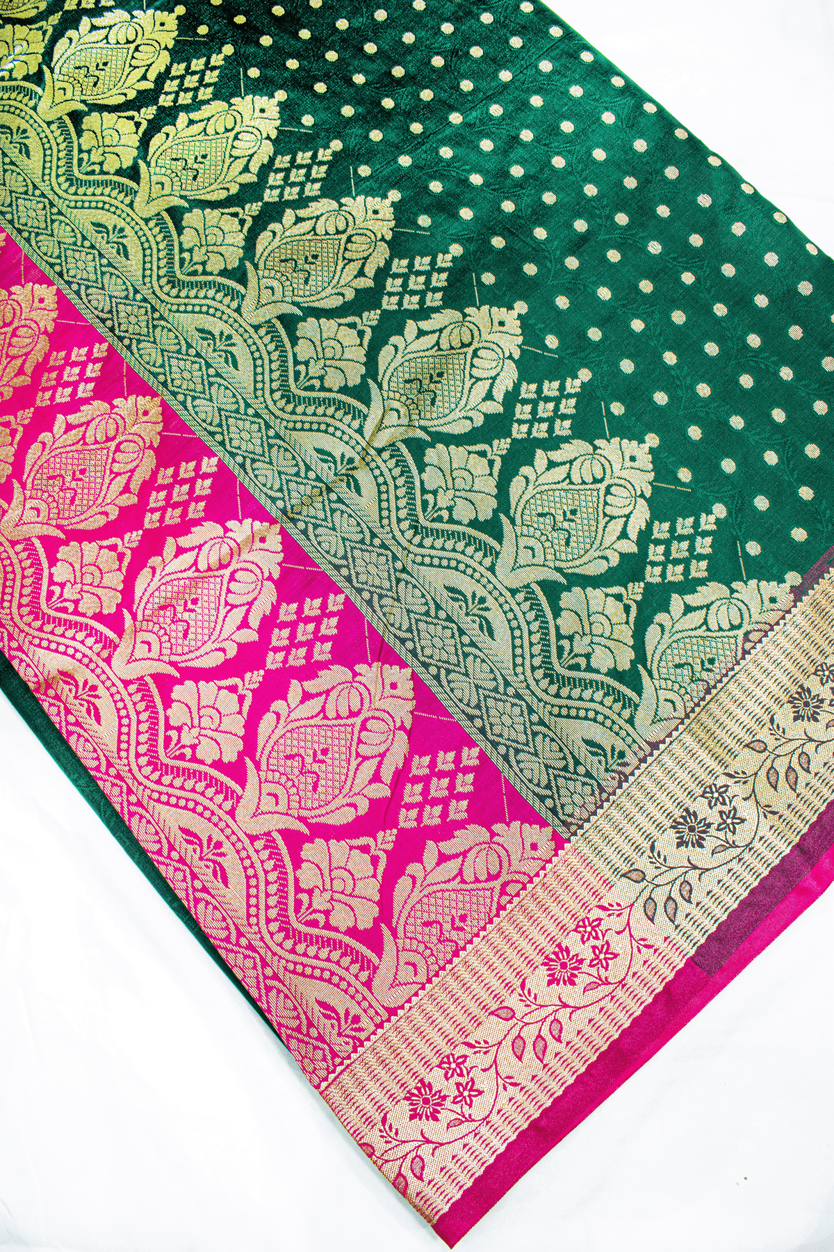 Designer Kanchipuram Pour Silk Contrast Palu Banarasi Saree