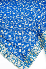 Fancy Heavy Design Blue Stone Kimkhab Silk Banarasi Gharara