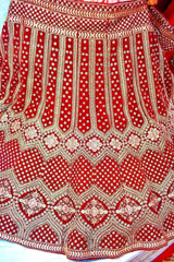 New Maroon Heavy Zarkan Lehnga With Multicolour Flower Work