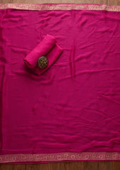 Trending Heavy Black Chicken Saree With Designer Zarkan Border