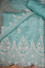 Kardana Work Crape Suit With Handwork Orgenza Duppata